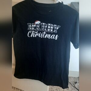 Gildan Black Merry Christmas Kids Tee